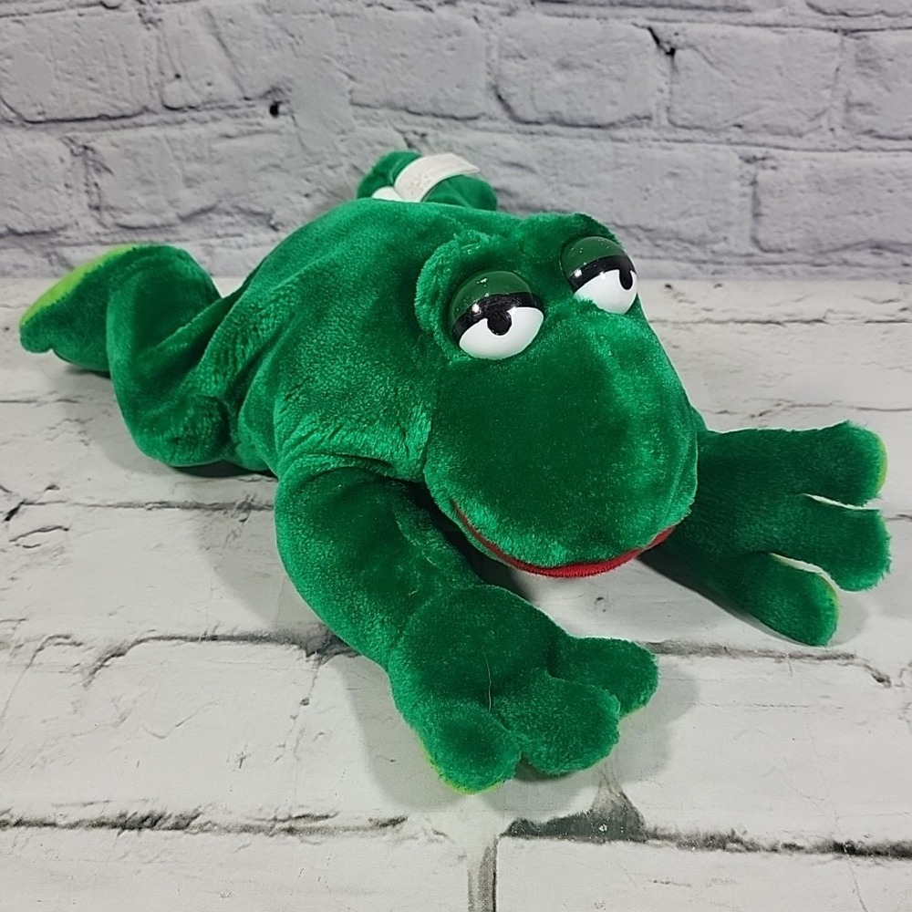 Vintage Ganz Bros Heritage Collection Frog Hand Puppet Green FLAWED
